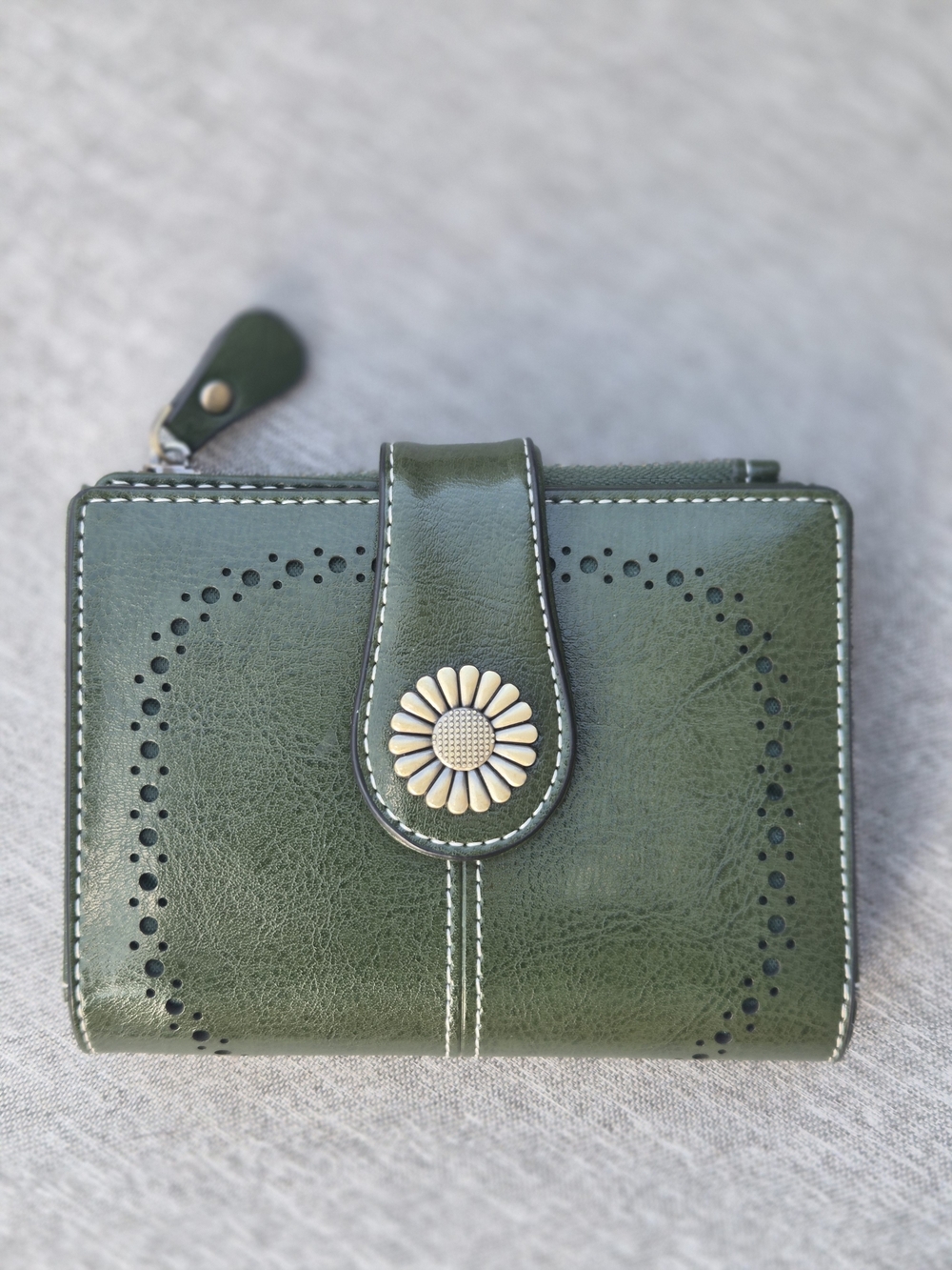 SENDEFN Small Womens Wallet Leather Bifold Card Holder RFID Blocking with Zipper